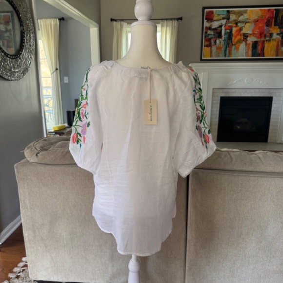 Sundance Vallejo Embroidered Top NWT in White Medium - Picture 10 of 10